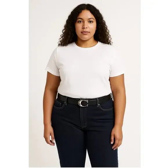 Coach Reversible Black & Brown Leather Belt w/ Large Gunmetal Sculpted C Buckle - Picture 2 of 12